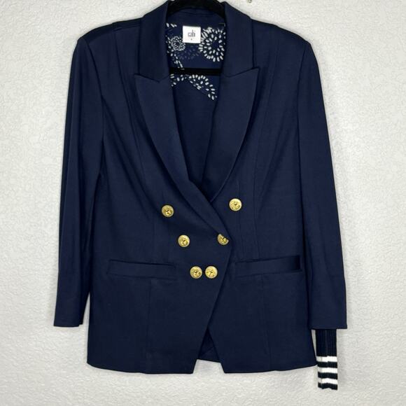 Cabi Grand Slam Navy Blue Blazer Double Breasted Nautical Preppy 5150 Size 8 - Picture 3 of 8